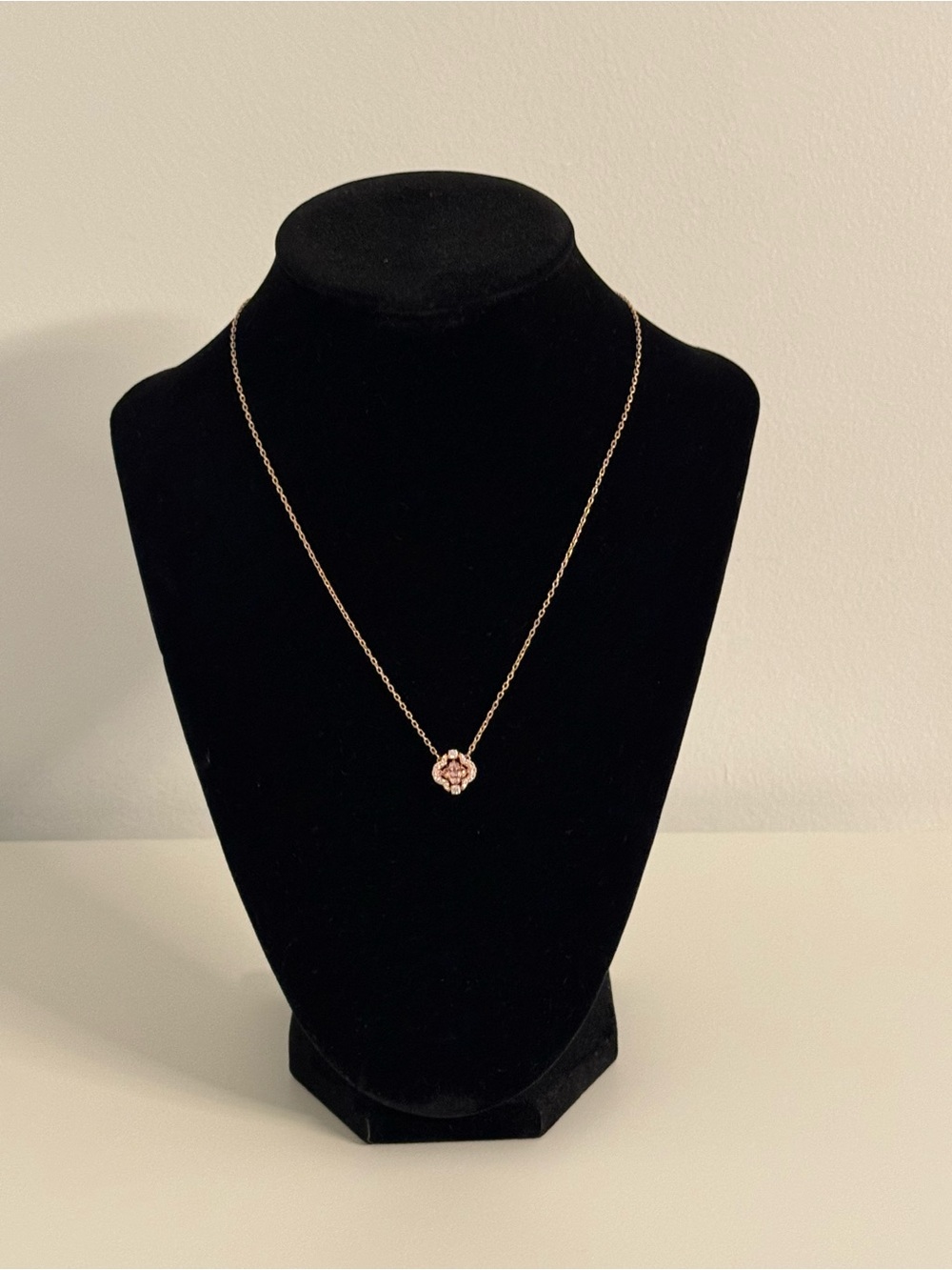 Swarovski Sparkling Dance Clover Rose Gold & Pink Crystal Pendant Necklace